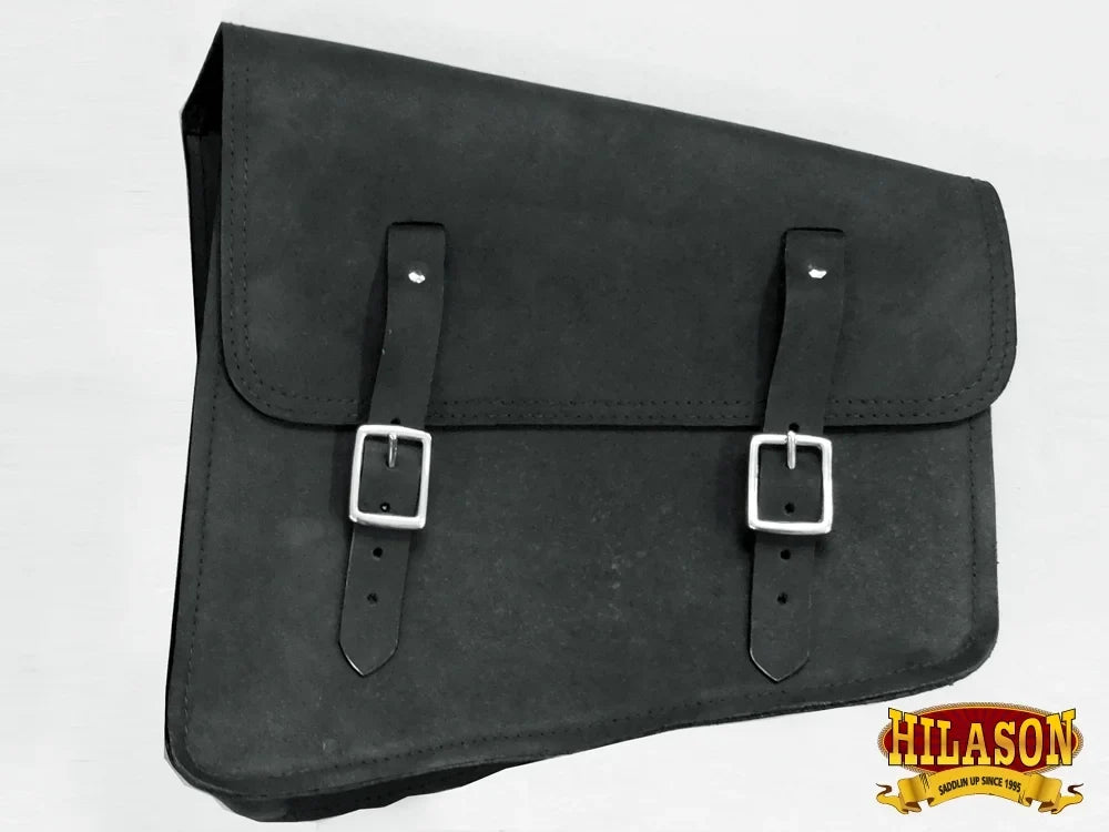 Motorcycle Bike Leather Rigid Solo Bag Side Flap Saddle Western 15HS Right