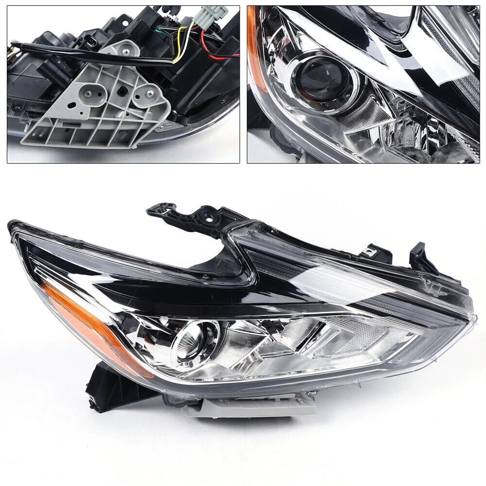 Right 2016 Chrome Headlights 2018 for + Left Housing 2017 Nissan Pair Altima