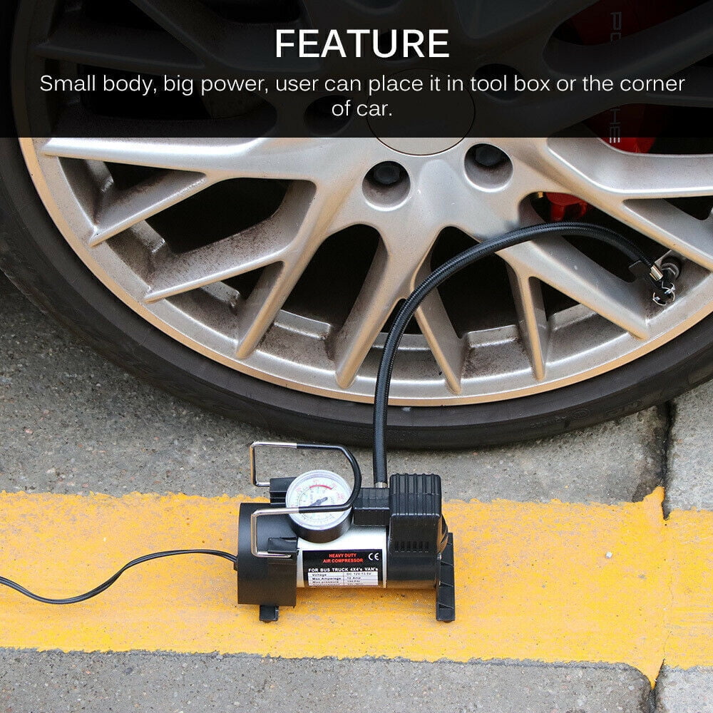 Inflation Air Black 280W Quick Electric Assistance Jahy2Tech Compressor Portable Pump Roadside 12V
