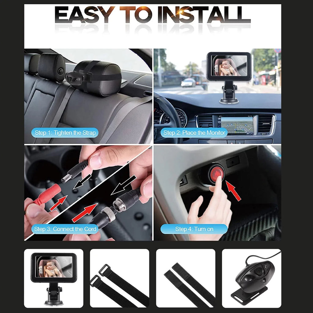 Night Wide Mirror Baby Car View Resolution 150° High Pinnaco Inch Camera Vision Invigilator Display 5