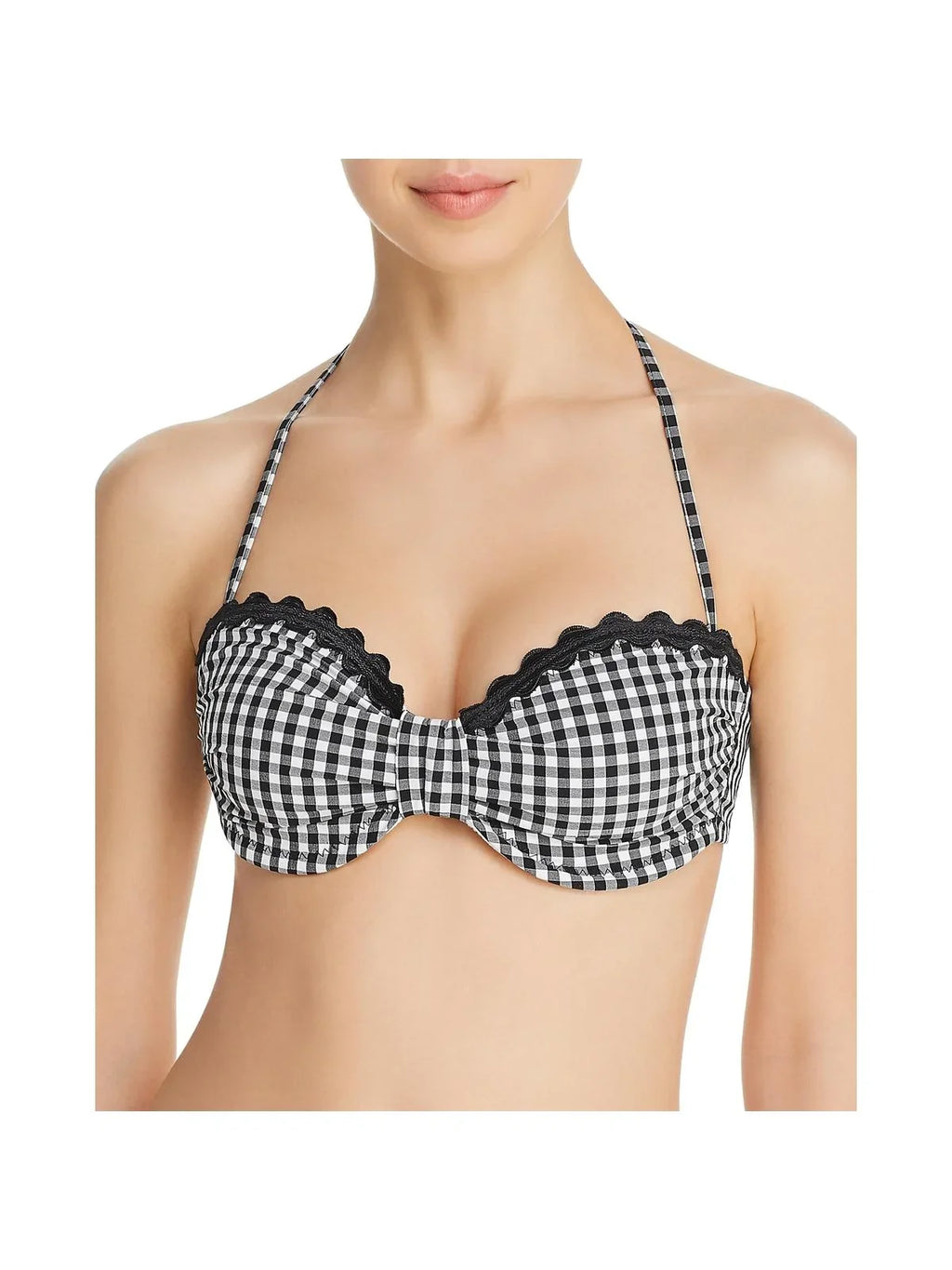 Checkered Top B/W A Swim Shoshanna Separates Bandaeu Womens