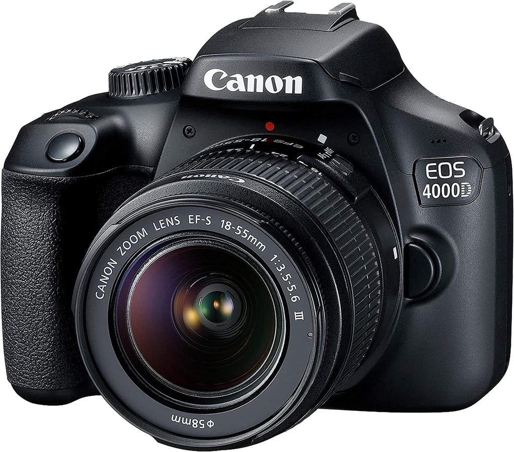 4000D/Rebel EF Lens+Canon 18-55mm DSLR Cards Canon Lens+case+128Memory III T100 f/8.0 75-300mm Telephoto EOS F/3.5-5.6 EF-S Camera (24PC) Zoom w/Canon Lens+500mm