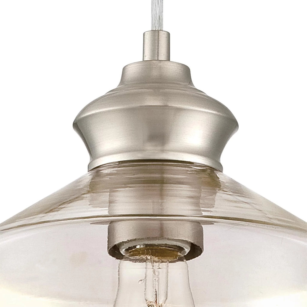 Clear Ramsey Finish Glass Nickel Mini Brushed Westinghouse Pendant