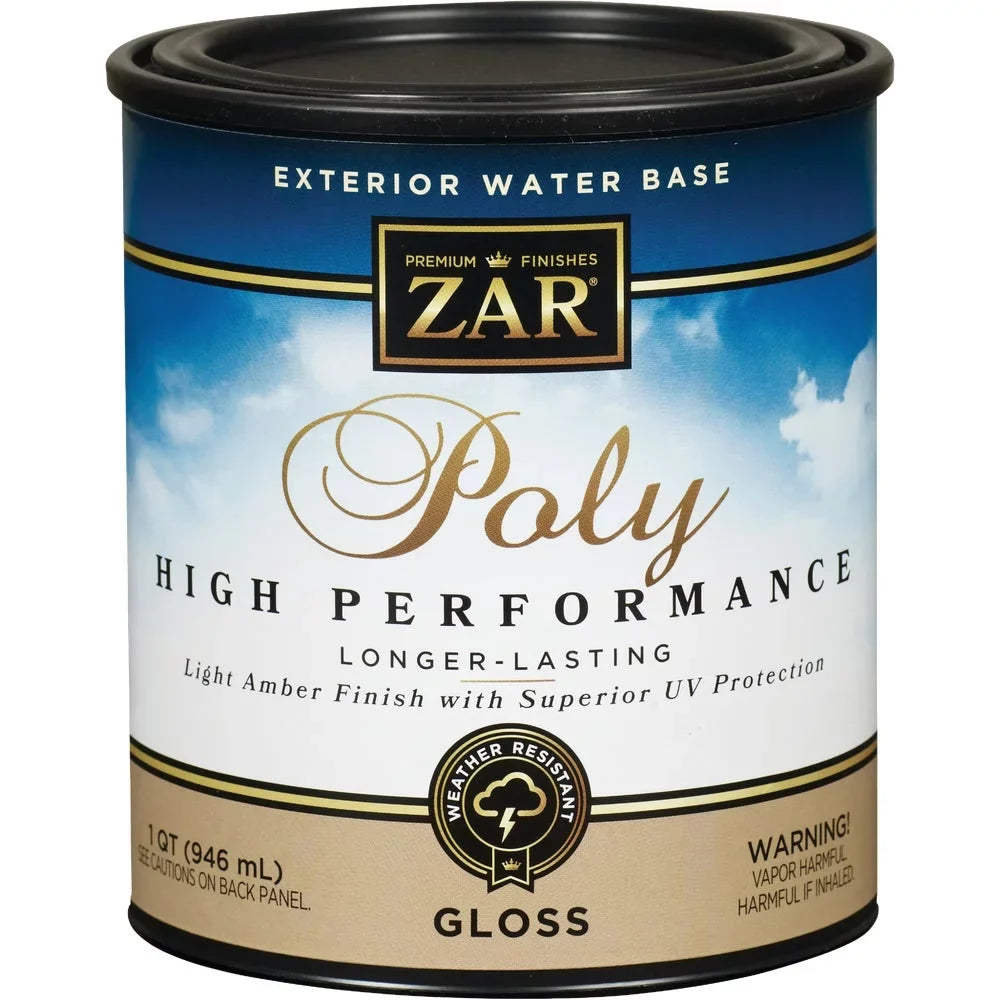 Gloss Polyurethane, Exterior 1 liquid PK, ZAR Based Clear Qt. 1