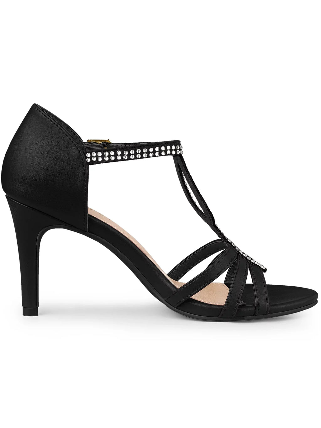 Ankle Allegra Women's Strap Open Heels Stiletto Rhinestone K Sandals Toe