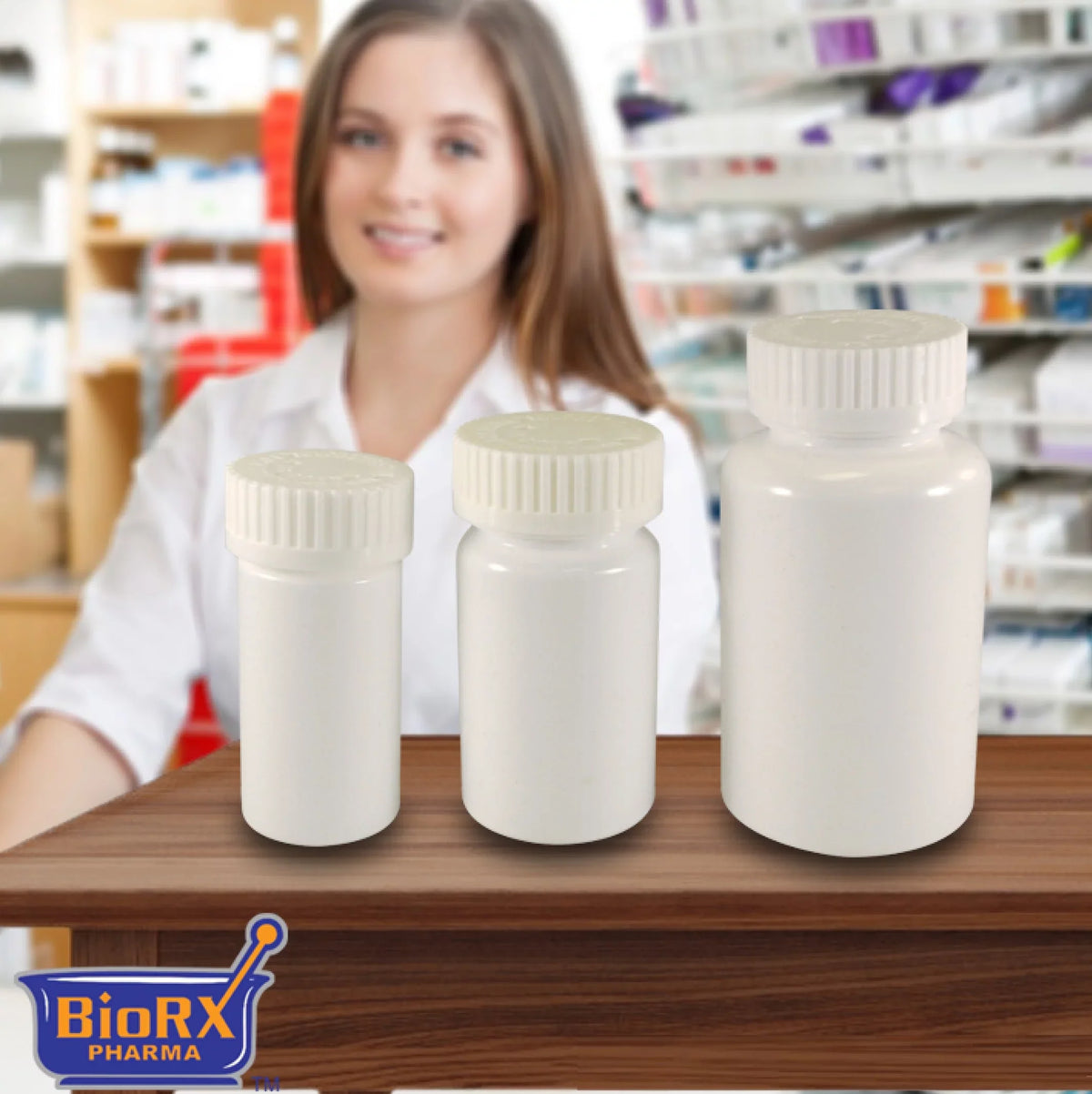 Caps Pill Bottle, BioRx 250 Mega Prescription Pharmacy Pack by Container) Child Container, of Resistant Pharmacy Dram 13 Caps, Bottle, (Pill Pharmacy Pro White Included, Sponix Vials,