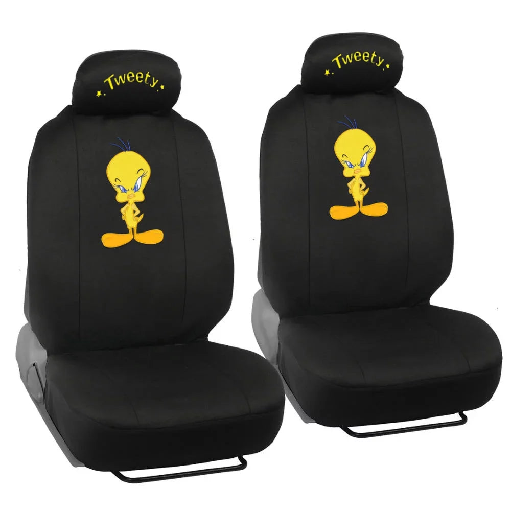 Car Set Car Holiday Accessories BDK Looney Auto Tweety Mats Covers Tunes with - Bird Full Seat Set Gift Floor
