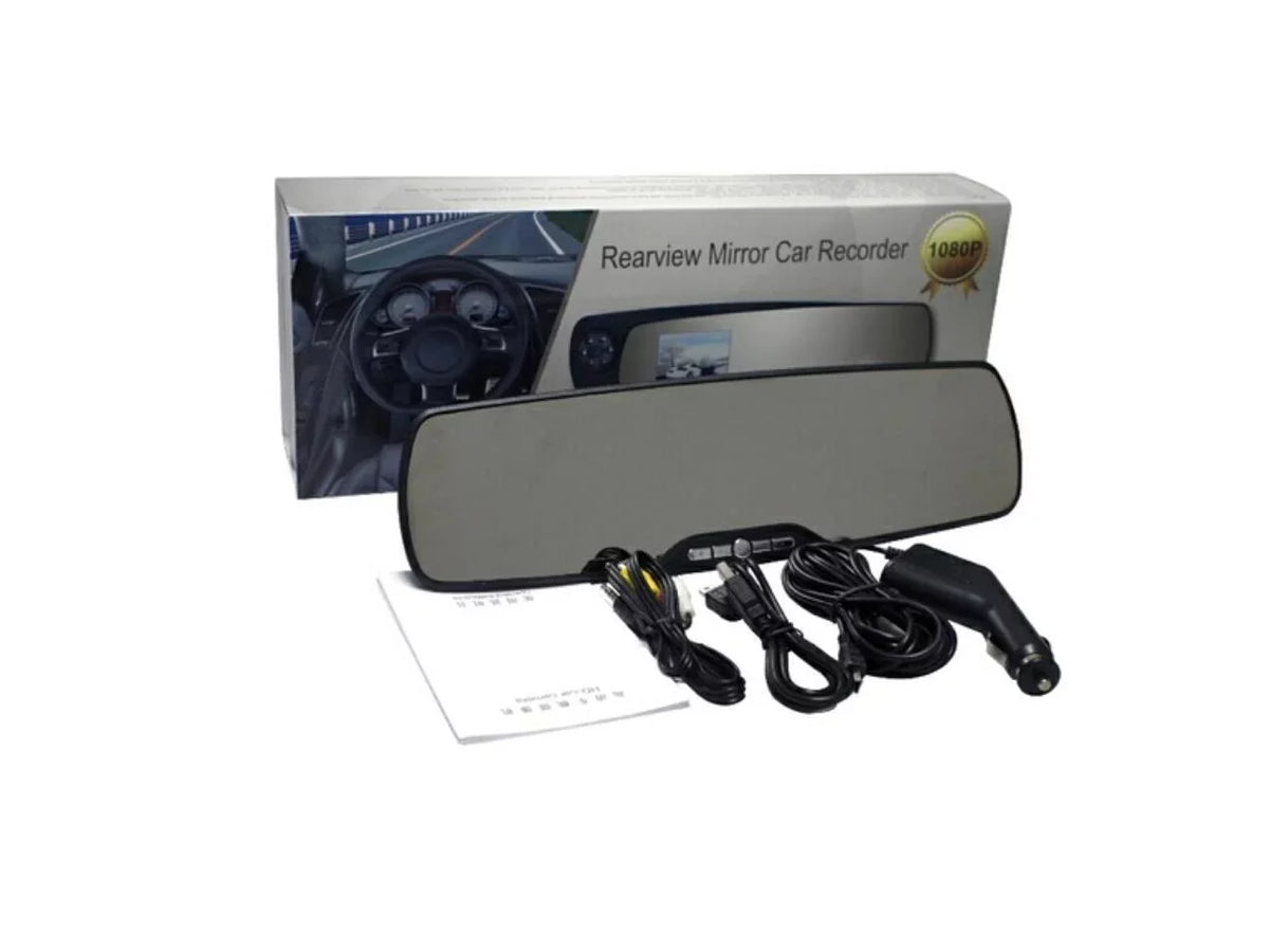 Recorder 1080P Super Wide Mirror D300 Rearview NighLCD Angle Infrared Driving