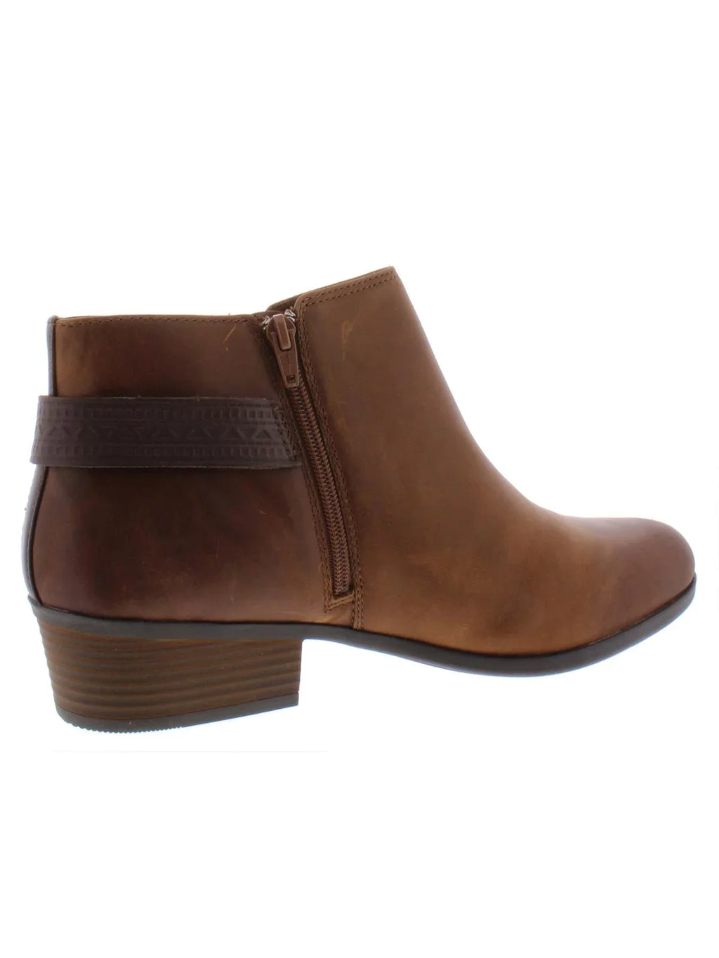 Kara Heel Block Ankle Tan 10 Womens Boots Addiy Leather Medium Clarks (B,M)