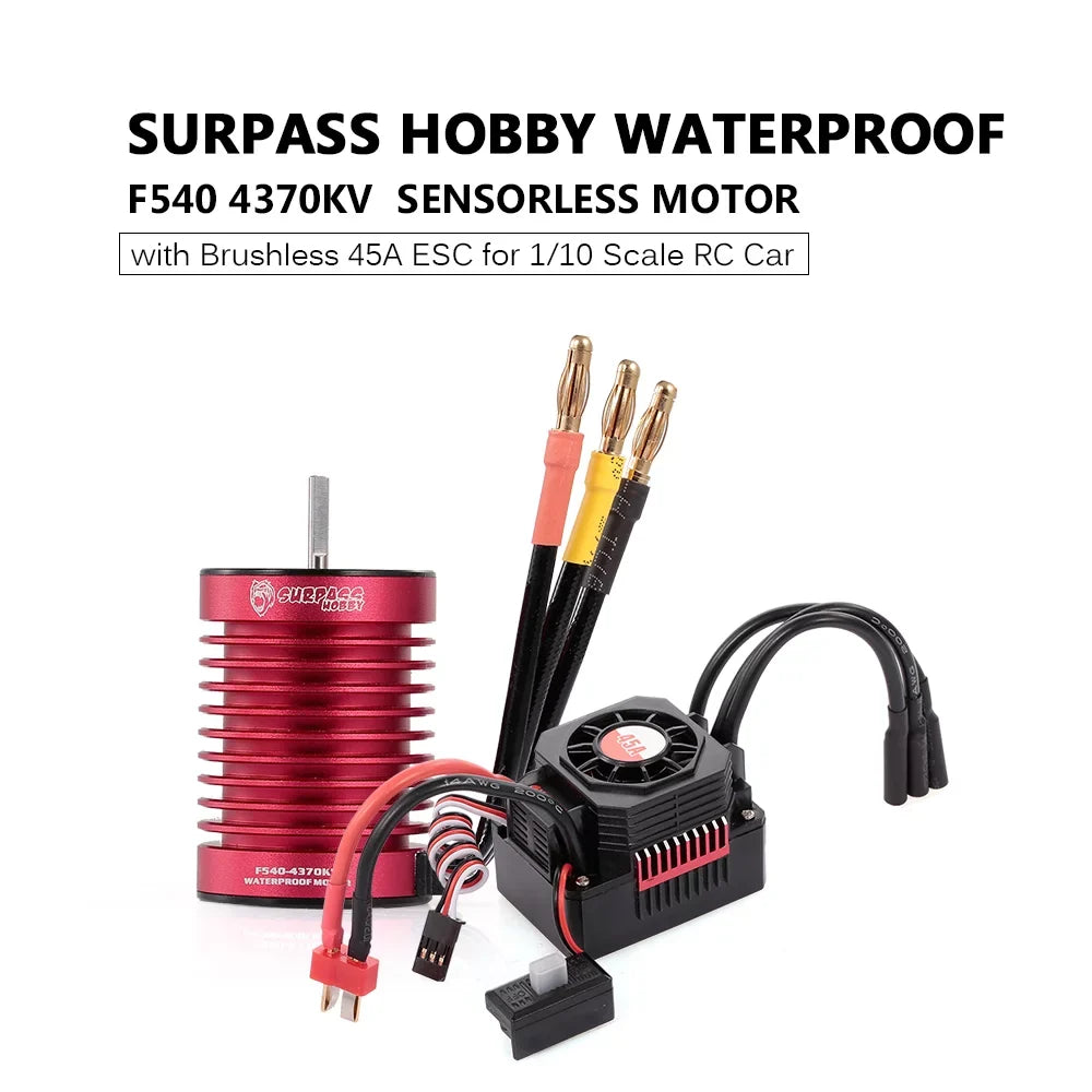 Brushless Car BEC ESC Motor Truck RC for 4370KV 1/10 with 45A Waterproof F540 SURPASS HOBBY Eccomum