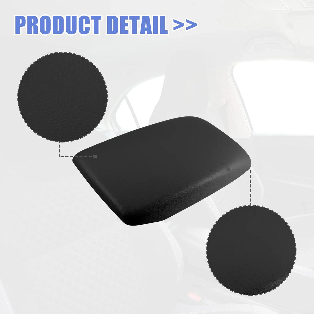 for Console Box Cover Seat Highlander Black Protector Center Armrest Leather Faux 2009-2014 Car
