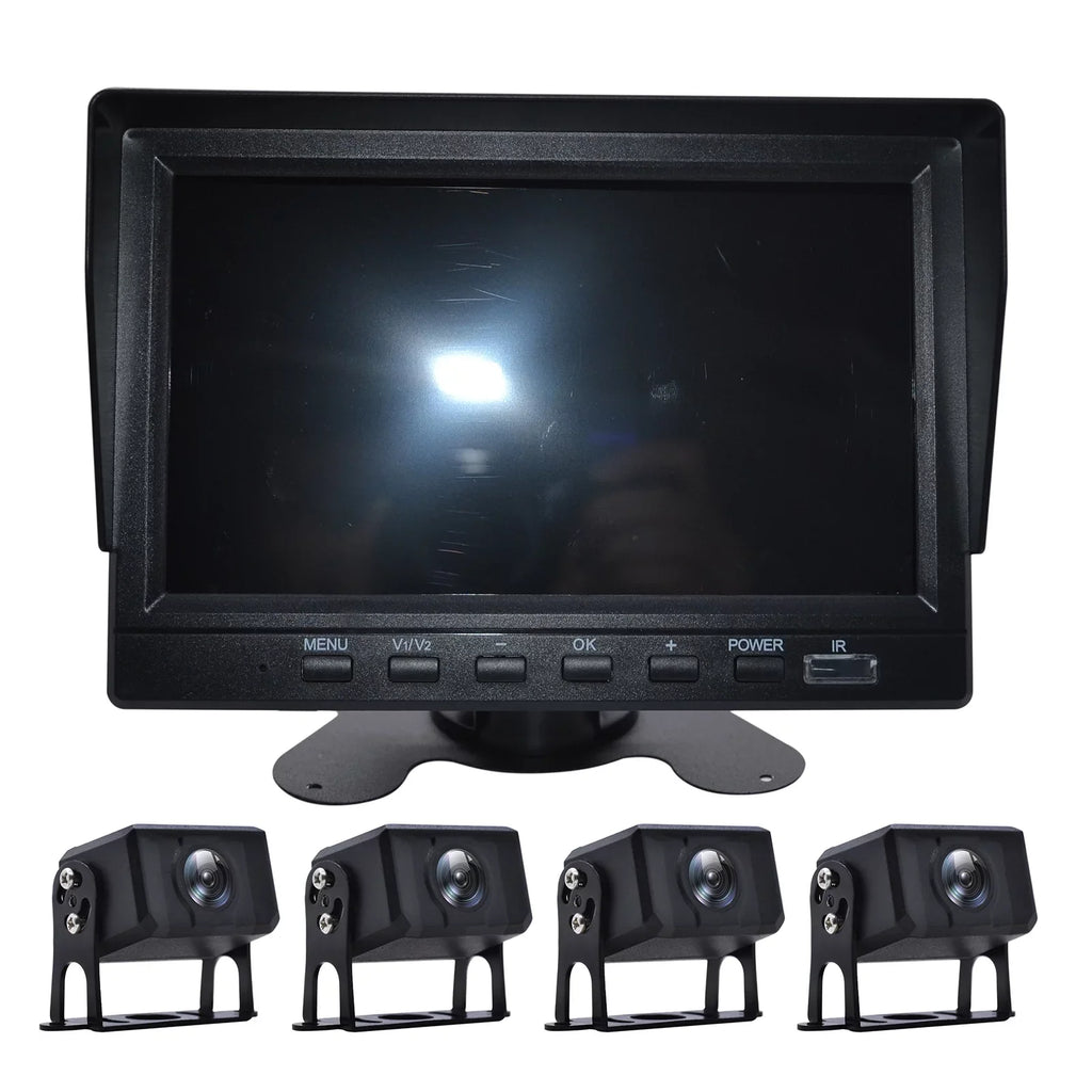 RV DVR Driving View Camera Recorder Bus+4 7" for Rear Truck Video Backup Monitor