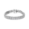 Clarity) (I-J Brilliance Inches Clasp cut 3 Row I2-I3 Link - Box Sterling Silver Set Diamond 7.25" 1.0 Haus Wave Cttw Womens Miracle Bracelet .925 Round of Color,