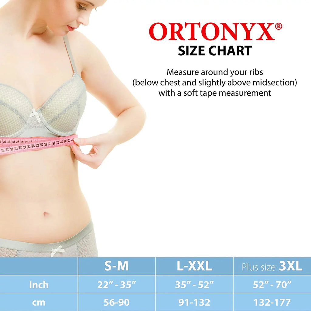 Wrap dimension Rib Belt ORTONYX Rehabilitation - Broken Comppression Beige Support 6.25" Dislocated / Cracked, Fractured, Post-Surgery of Unisex Plus ACOX5226-BG-3XL Chest Elastic Ribs Aid - Brace 3XL