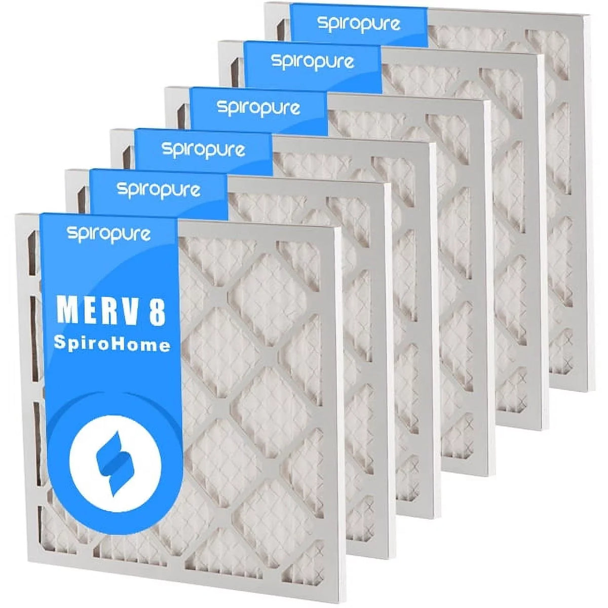 (6 - 8 SpiroPure 20X23X1 Air in MERV Pack) Made USA Pleated Filters