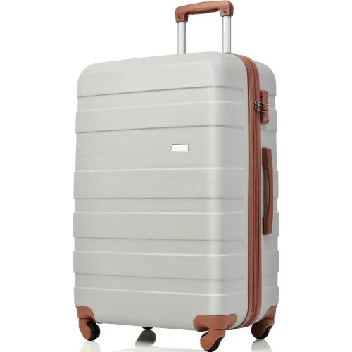 sets Sets ABS Hardshell 3pcs 20''24''28''( Hardside Expandable New Lightweight Suitcase Light Durable Model Luggage with Wheels Grey Spinner Lock Brown) Suitcase Luggage TSA and Clearance