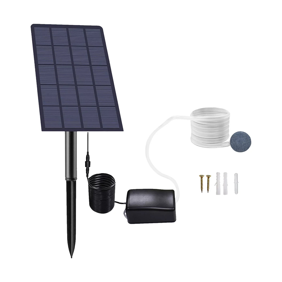 Pool Plug-in Solar Pump Ideal Aerator Pipe Uteam Garden Air Fish for for Aquarium Bubble with Pond 2W Tank Powered Stones