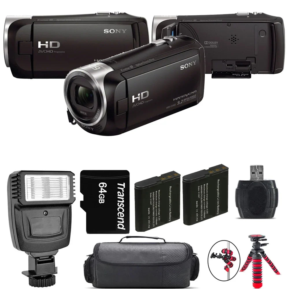 Kit - + HDR-CX405 HD Flash Battery Handycam 64GB Extra +
