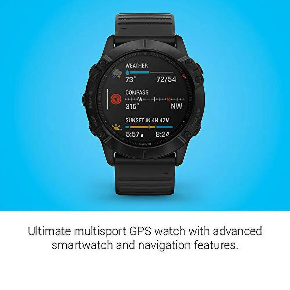 6X and Mapping, Guidance Pro, Grade-Adjusted Ox GPS Music, Pace Garmin Premium Pulse 010-02157-00 Multisport Features Fenix Black Sensors, Watch,