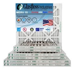 x MERV inch) in Air Glasfloss 23.5 Furnace 10 dimension: - -Qty:4 35.5x7/8 (Actual - Made Filter USA - 24x36x1