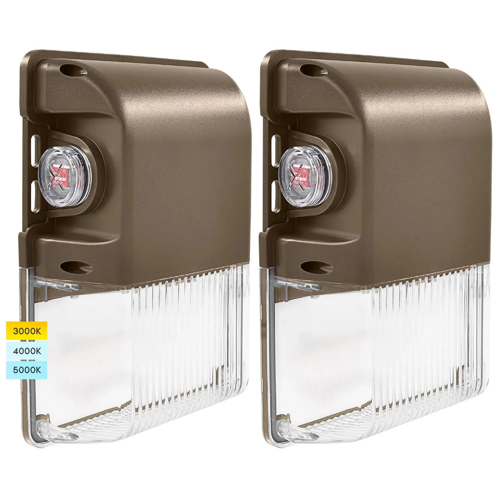Dimmable with 1950/2600/3250LM, Dawn, Pack Photocell, 3CCT, LED Dusk Wall Light 2-Pack IP65, Luxrite 15/20/25W to