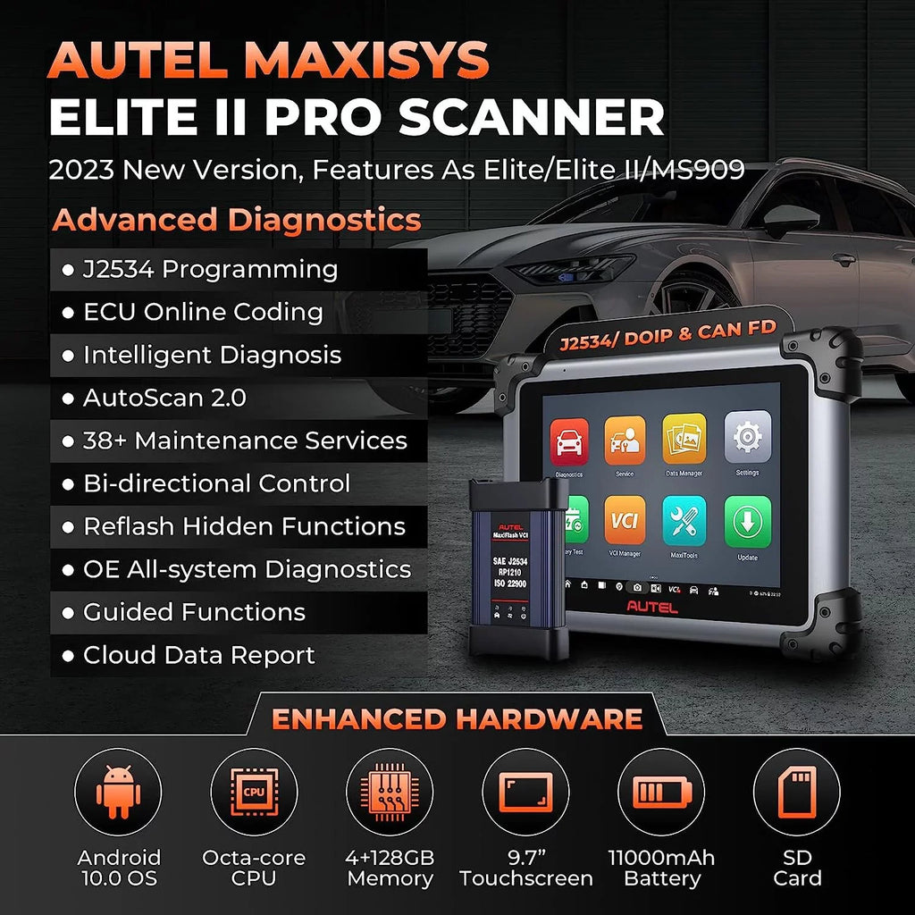 2 Coding, J2534 Services II Scan MS919/ 38+ Diagnostic Elite & 2 Autel Ver. Diagnostic of New Car Programming Elite ECU Tool Years Intelligent 2.0, MaxiSys MS909/ Pro Free