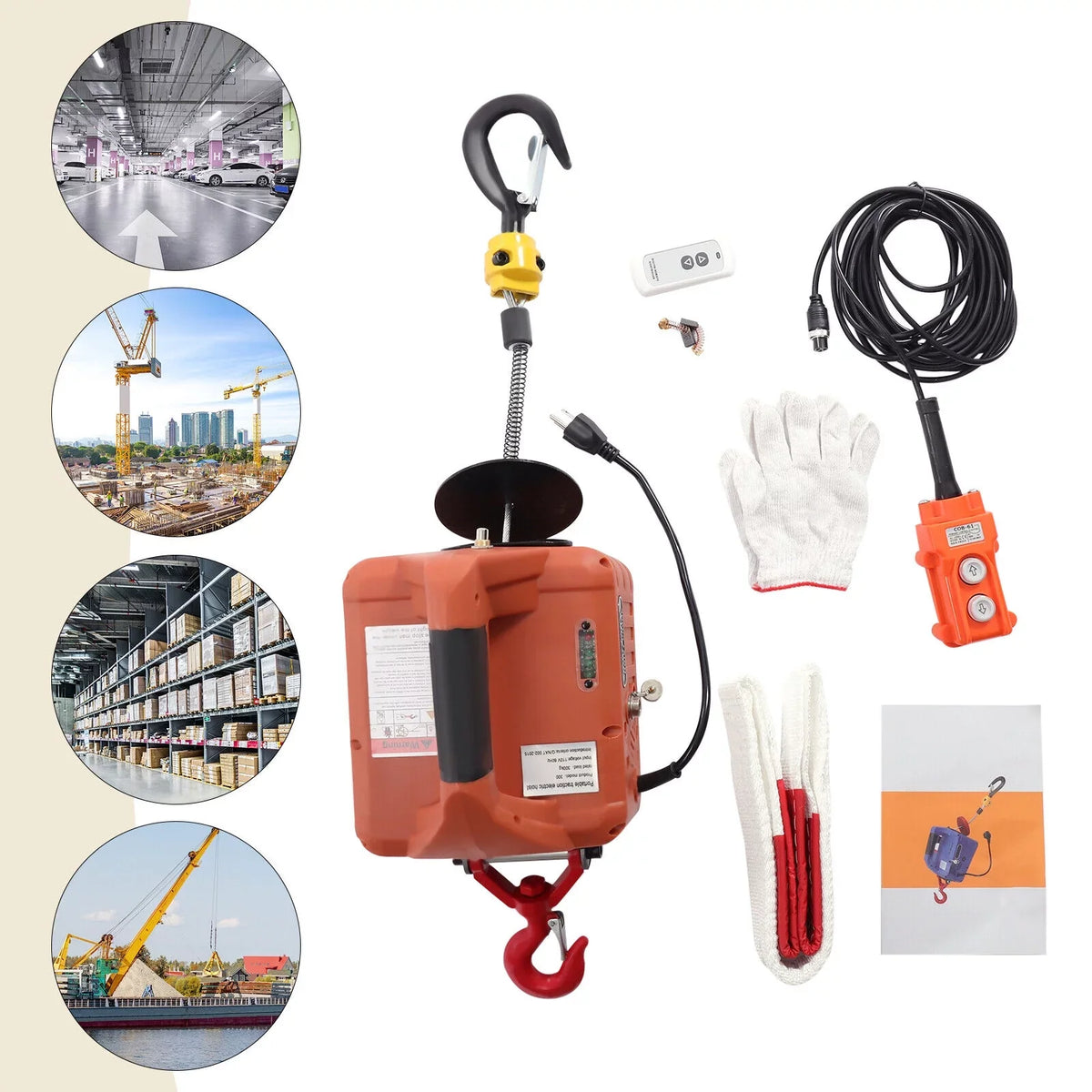 Lift Remote Control Winch Wireless LBS 3-in-1 Crane 1100 110V Portable ZhdnBhnos Hoist Kit Electric
