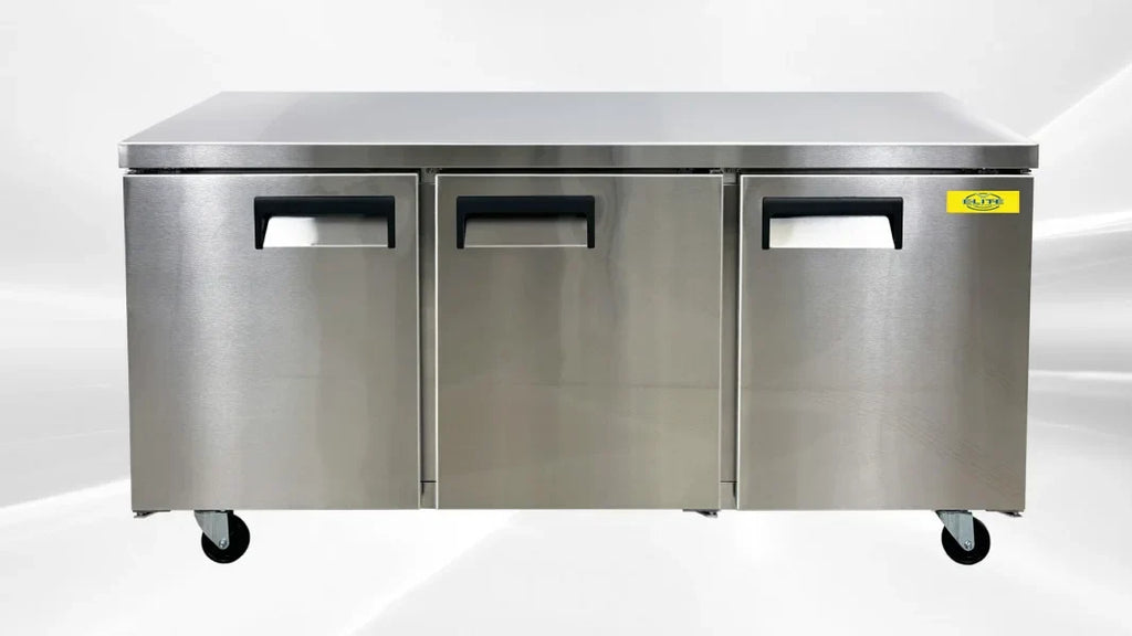 ins Three 72 Stainless Steel Refrigerator 15.5 Cu. ft. Door Commercial Undercounter