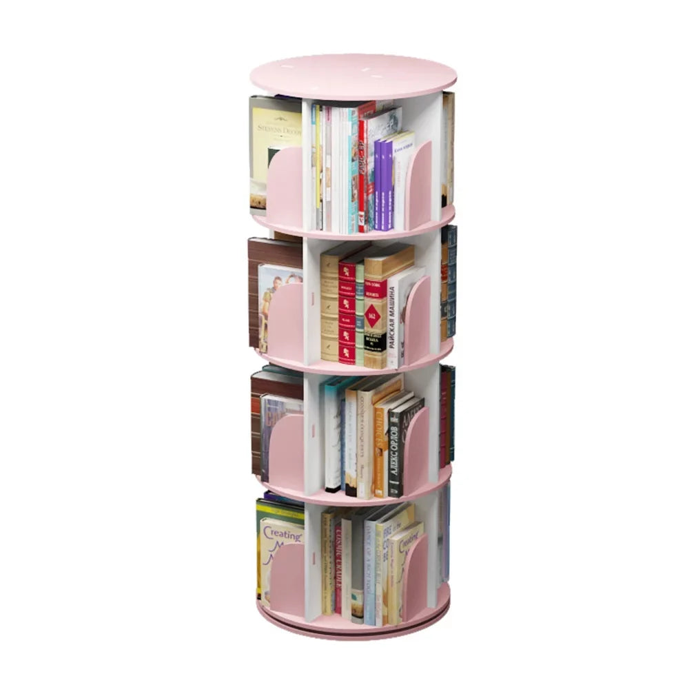 Shelves Stackable 360° 4 Rotating Organizer Bookshelf Tier