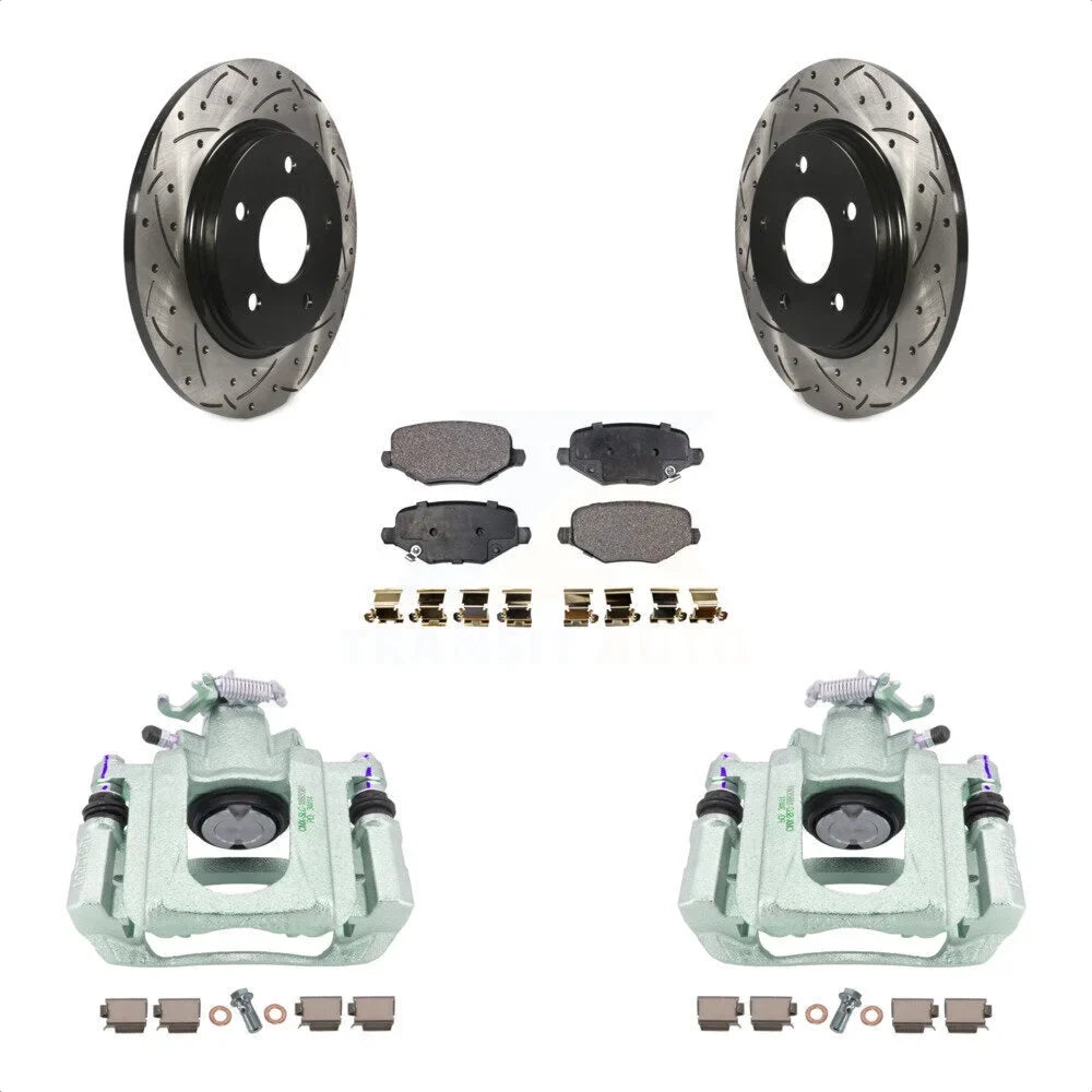 03 Front From C/V Auto Single 24 Drilled Ram For Pads 2012 And With Rotors 12 Brake Rear Disc Piston Ceramic Kit Transit KCD-100639T Slotted Caliper Coated