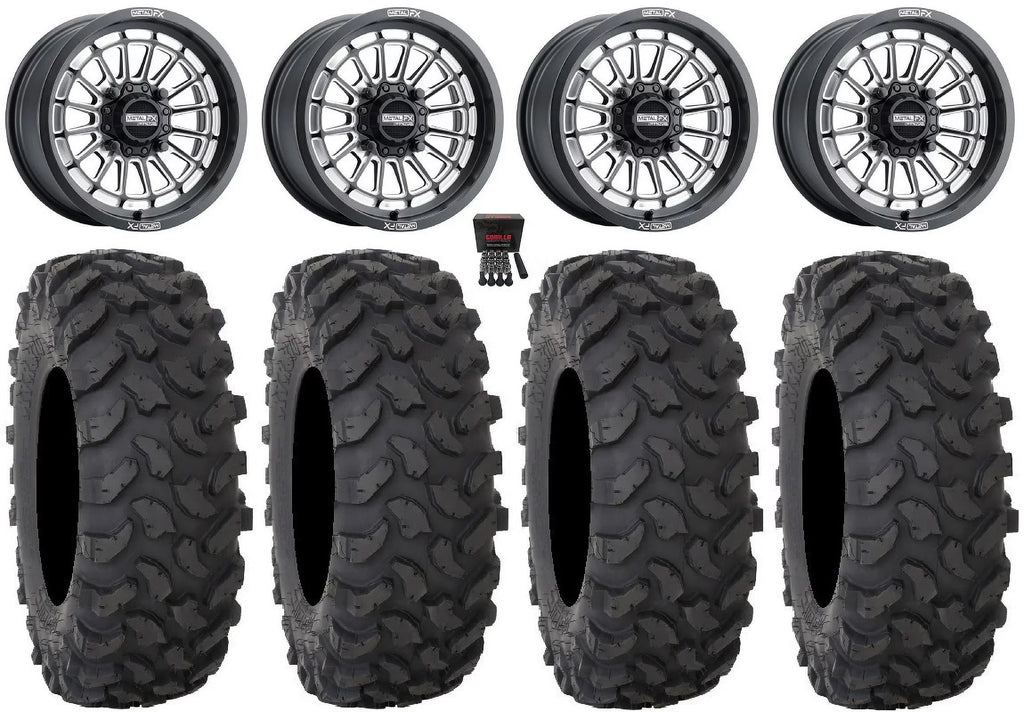 Contrast XTR370 33" Pioneer Honda Wheels 15" 1000 / Bk MetalFX / Tires Talon Maverick Cut Delta X3 Can-Am