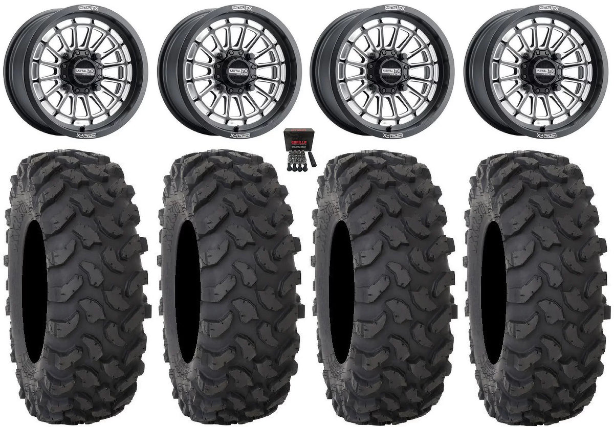Contrast XTR370 33" Pioneer Honda Wheels 15" 1000 / Bk MetalFX / Tires Talon Maverick Cut Delta X3 Can-Am
