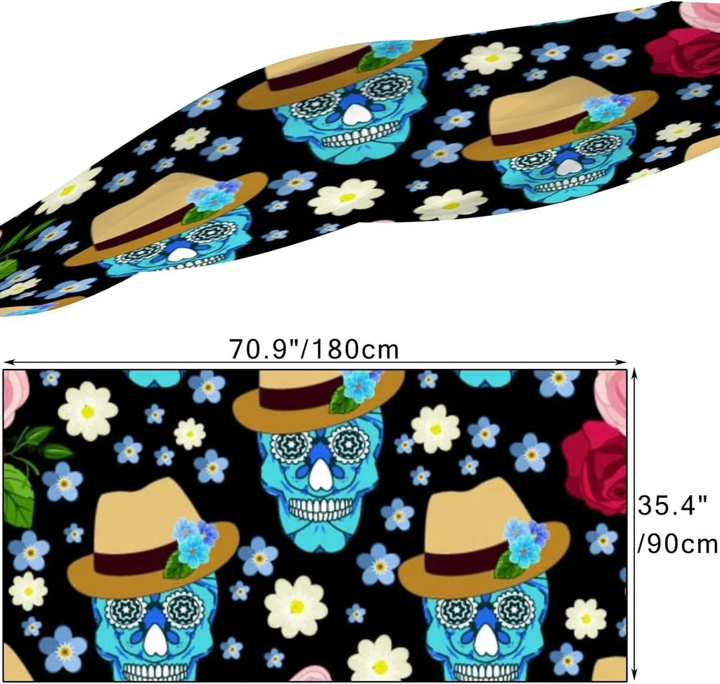 Girls Silk for Lightweight Long Hyjoy Feather Scarves Skull Scarf Neck Shawl Ethnic Women Wrap And