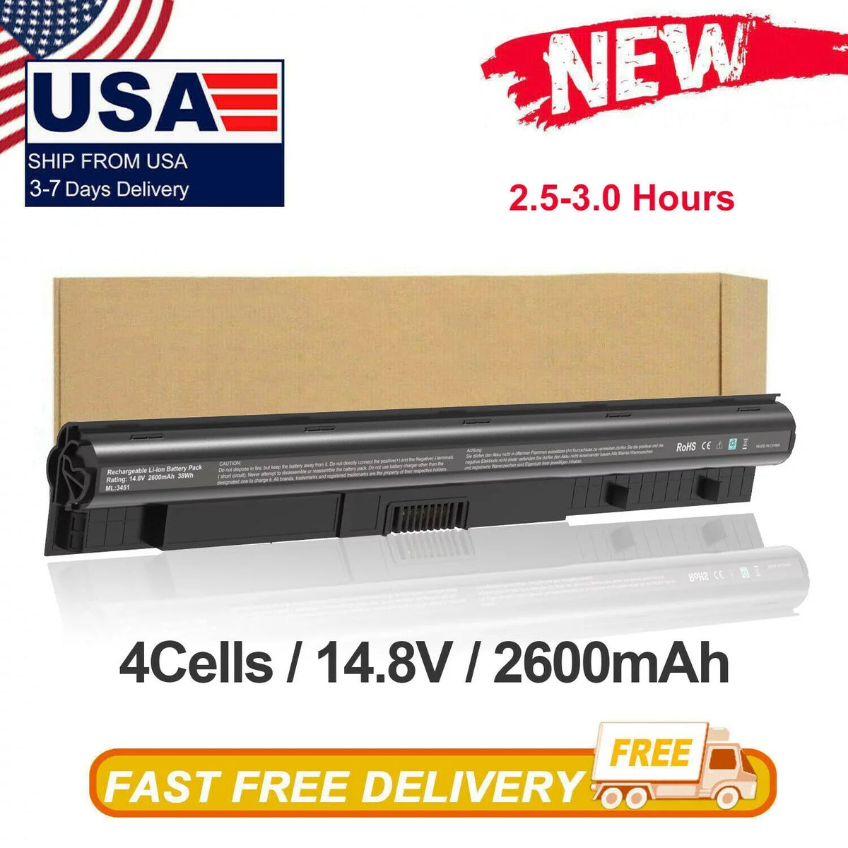 / Battery 5755 K185W M5Y1K DELL Inspiron Laptop 5758 5458 54515452 5455 For 5559