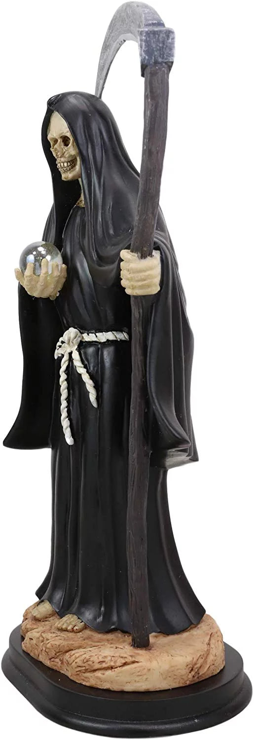 Tall Tunic in Ebros Statue Robe Holding Santa Muerte Holy Scythe Black 12.75"
