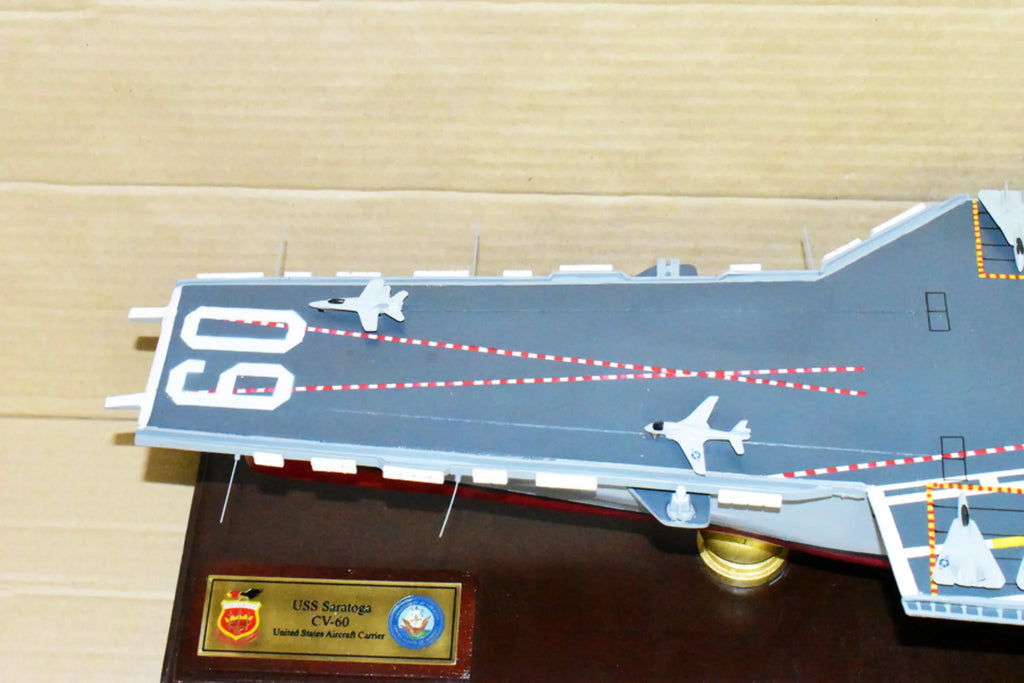 CV-60 Aircraft Model,Navy,Scale Carrier Model,Mahogany,Forrestal USS Class Saratoga