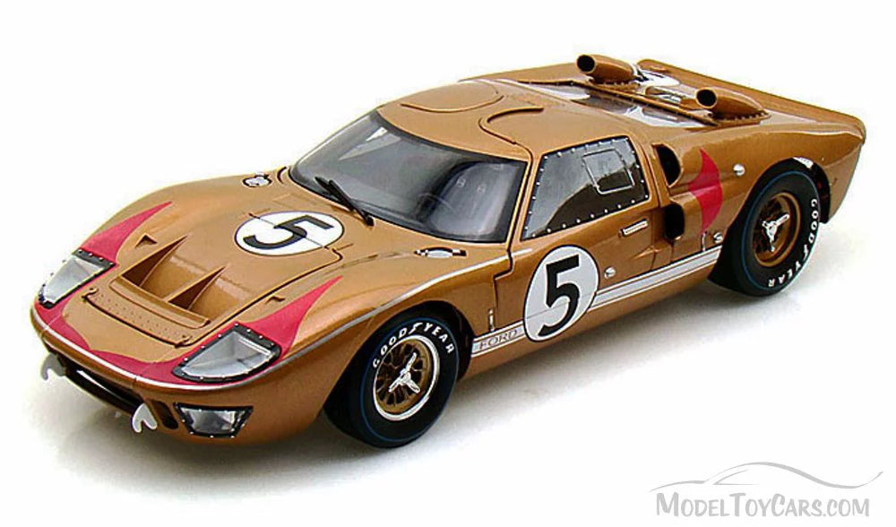 '- Car II 1966 - Toy GT-40 Model 1/18 Scale Diecast SC403 Shelby #5, Gold MK