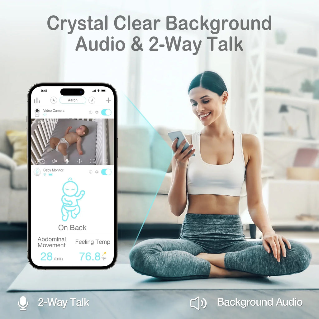 Pan-Tilt-Zoom, No Smart Zone Talk, 2-Way Background Sense-U with Detection, Monitor(FSA&HSA Eligible) Video Night Vision, Fee, Person/Baby Baby Activity Audio, Monthly Crying 2K Sound/Motion