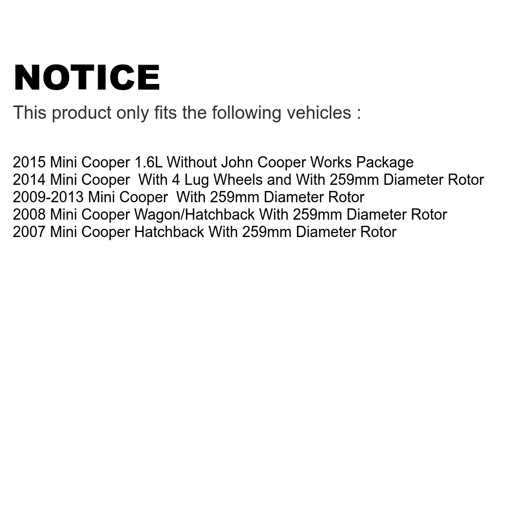 Cooper Disc KDS-100459 Coated Auto Kit Mini Drilled Pads Rear Rotors Brake And Semi-Metallic For Transit - Slotted