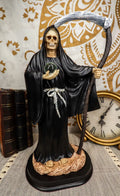 Tall Tunic in Ebros Statue Robe Holding Santa Muerte Holy Scythe Black 12.75"