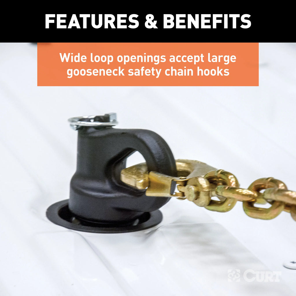Chain GM GM hole & pickup Ball for | Fits Mfg Kit Safety case CURT Gooseneck OEM-Compatible Includes tow Anchor rubber factory storage packages - with and cover 60692 trucks