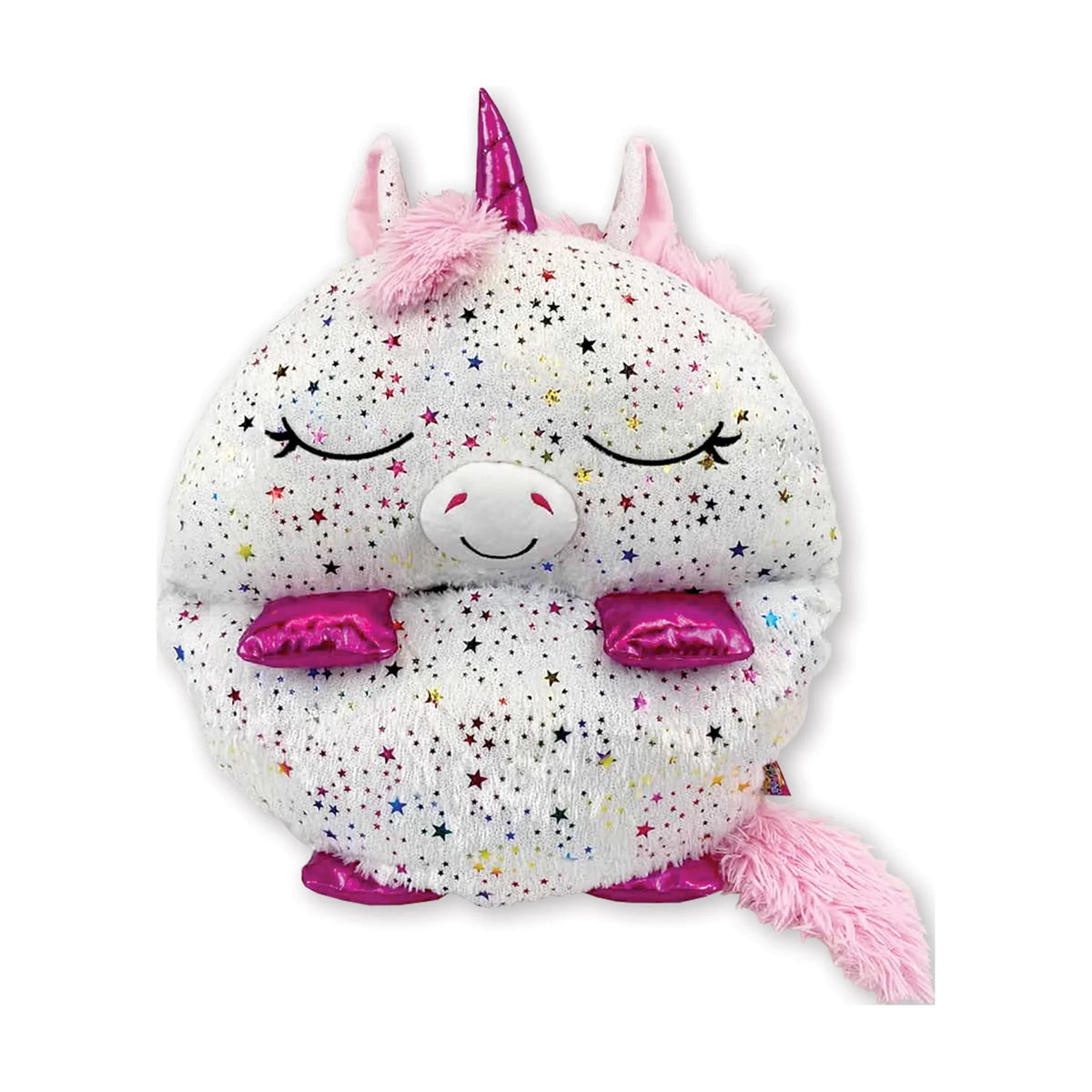 Nappers Plush Unicorn Toy Happy Sleeping Pillow and One, in Sack