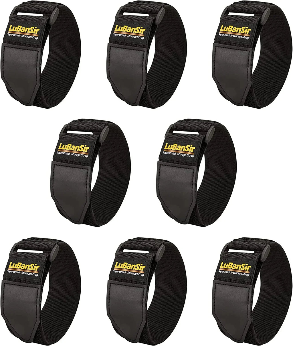 Cable, Storage 2" Elastic x Extension Cinch Loop 12" Wrap, (8 Cord, Rope and Cord Hook Pack) Straps, for Strap