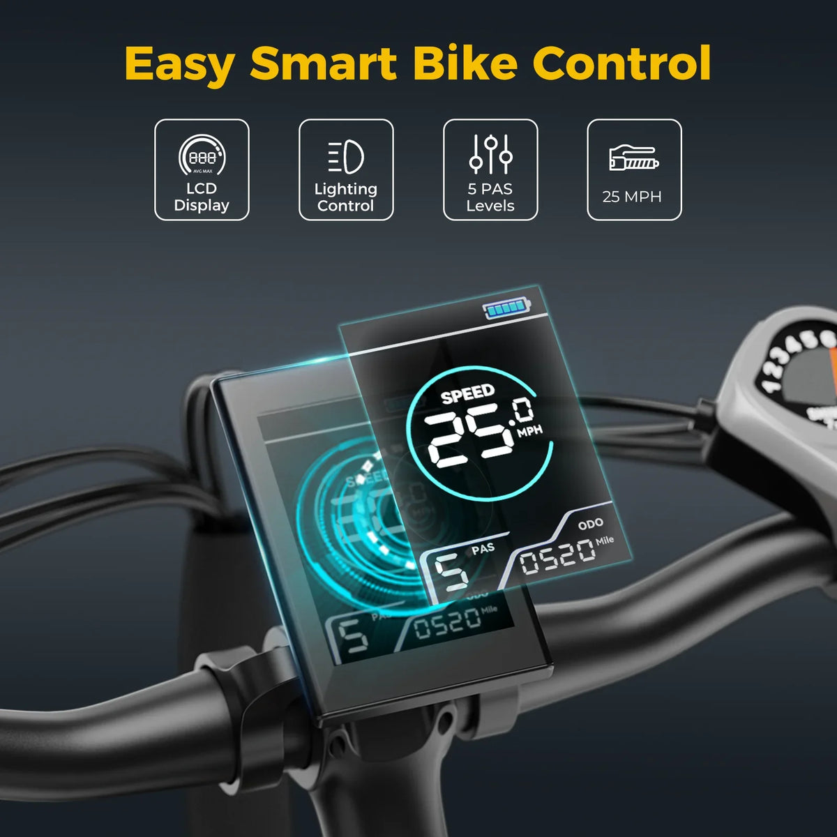 500W Bike Bike Motor Removable Ebike 7-Speed 27.5" with PLUS with Yoloway Mountain 480Wh Electric Battery, Electric Brushless for EB5 Adults, Front Fork Suspension,