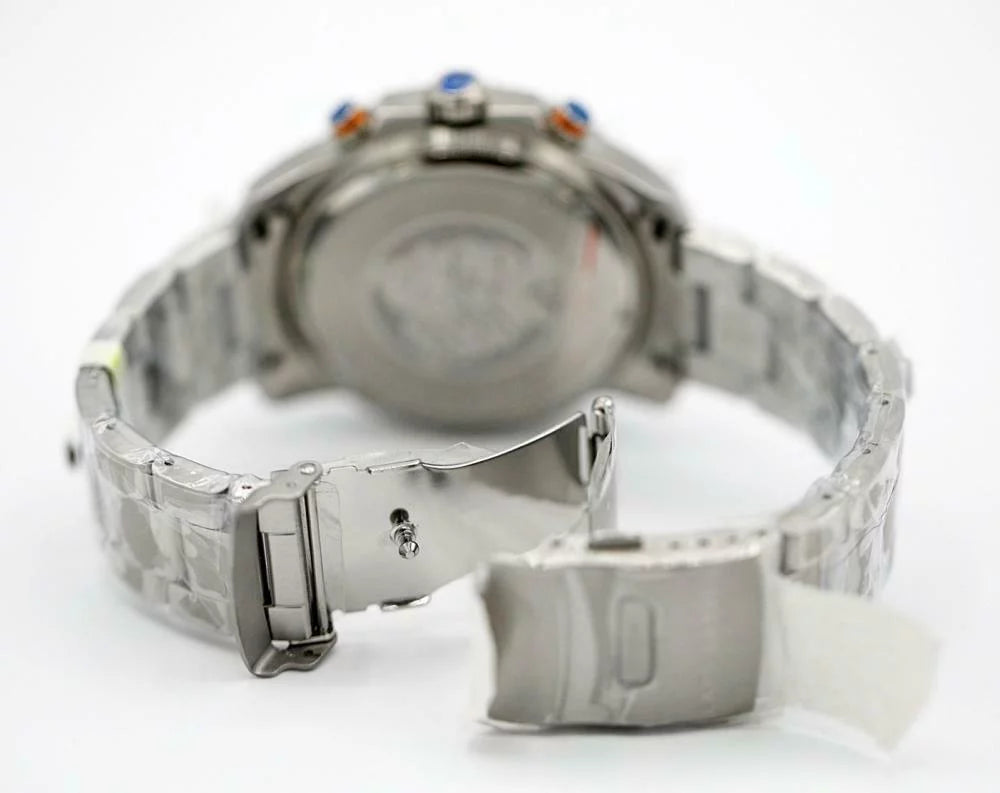 Lars Navigator Bezel Watch 46mm Steel 134SSOSB Orange Steel Sea Larsen Men's