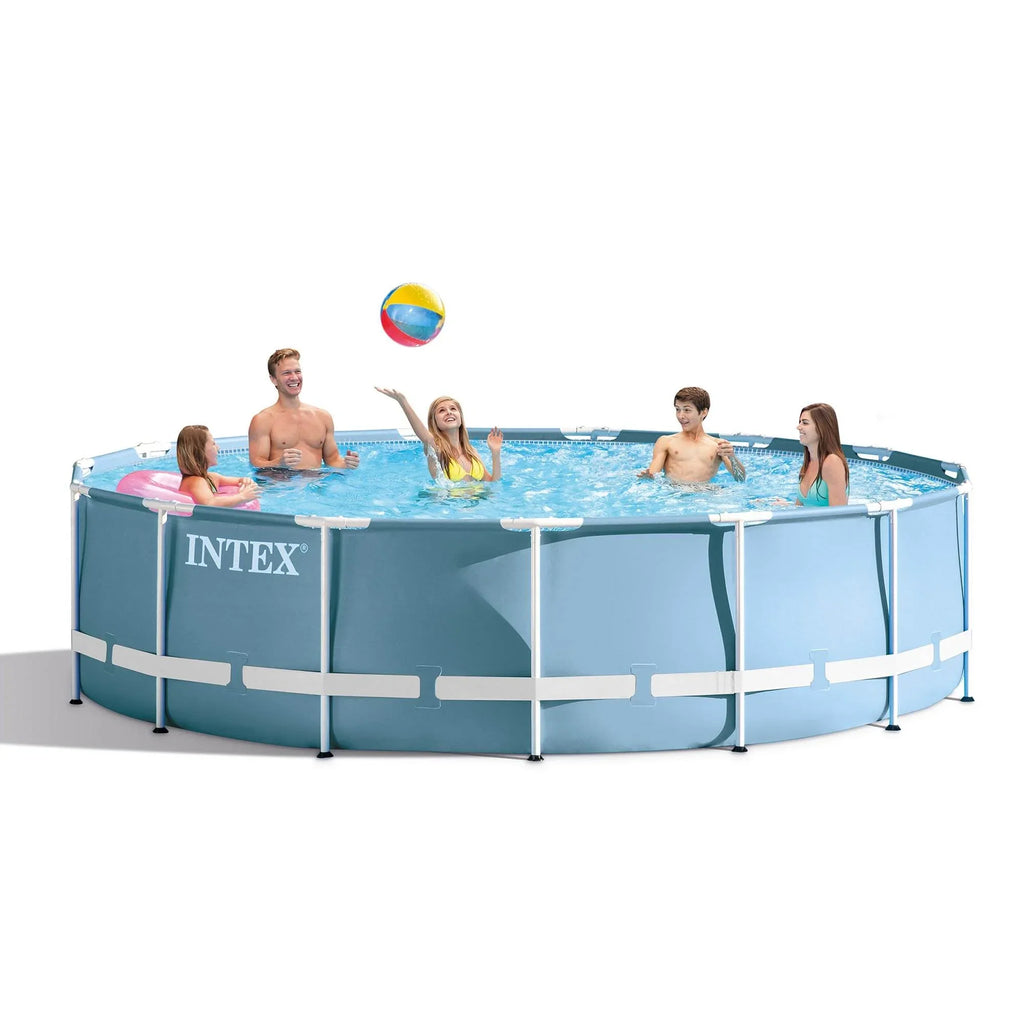 Ground Intex Pool x Frame Above Set x Prism Steel Pump Swimming 15ft 15ft 42in &