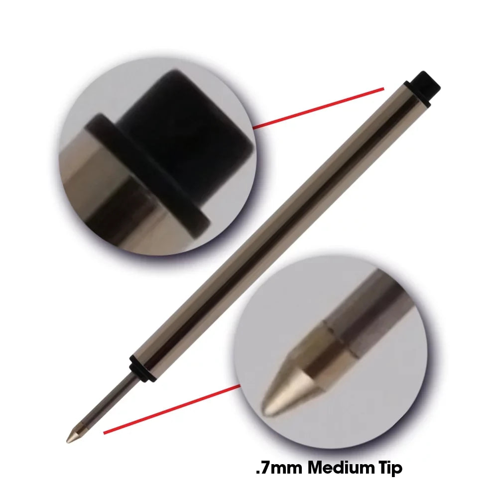 113778 - / Refill - Capless - for Pen Rollerball Jaymo Measures 97 Blue Long Montblanc 3.84 Replacement 24 mm in
