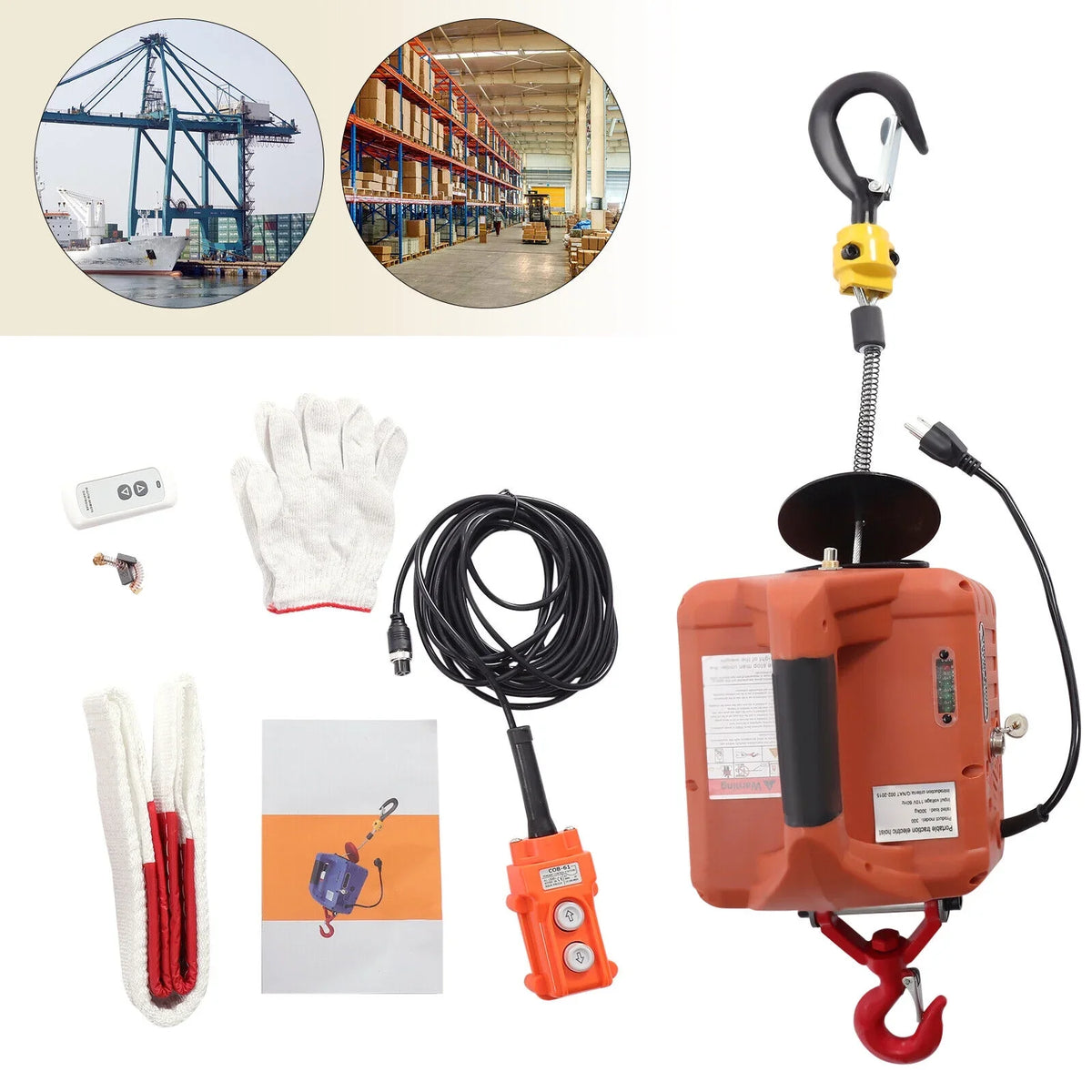 Lift Remote Control Winch Wireless LBS 3-in-1 Crane 1100 110V Portable ZhdnBhnos Hoist Kit Electric