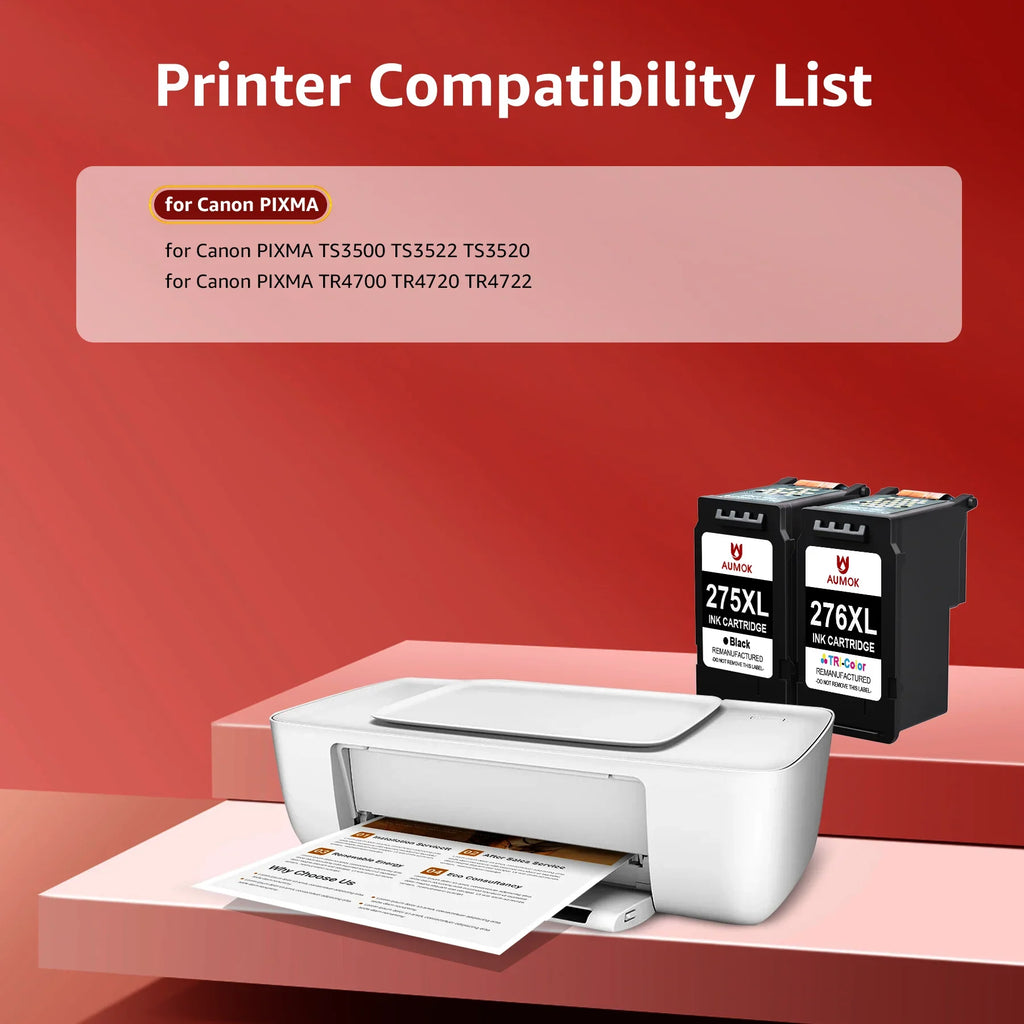 TS3522 Cartridges 1 PIXMA TR4720 for 275 TR4700 275 Black, Replacement Canon (1 Printer for 276 TS3520 TS3500 TR4722 Color) 276 Ink Ink