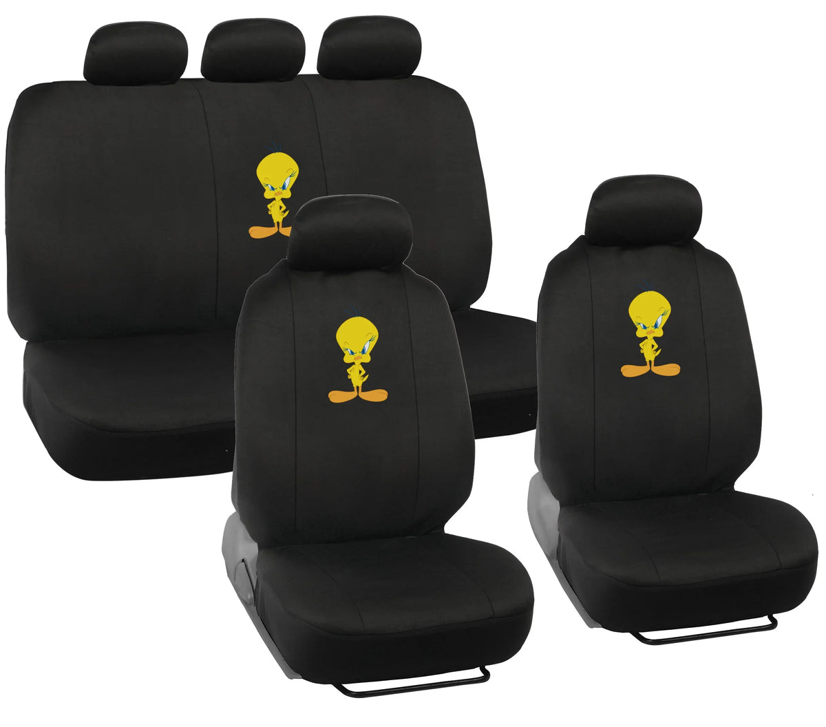 Car Set Car Holiday Accessories BDK Looney Auto Tweety Mats Covers Tunes with - Bird Full Seat Set Gift Floor